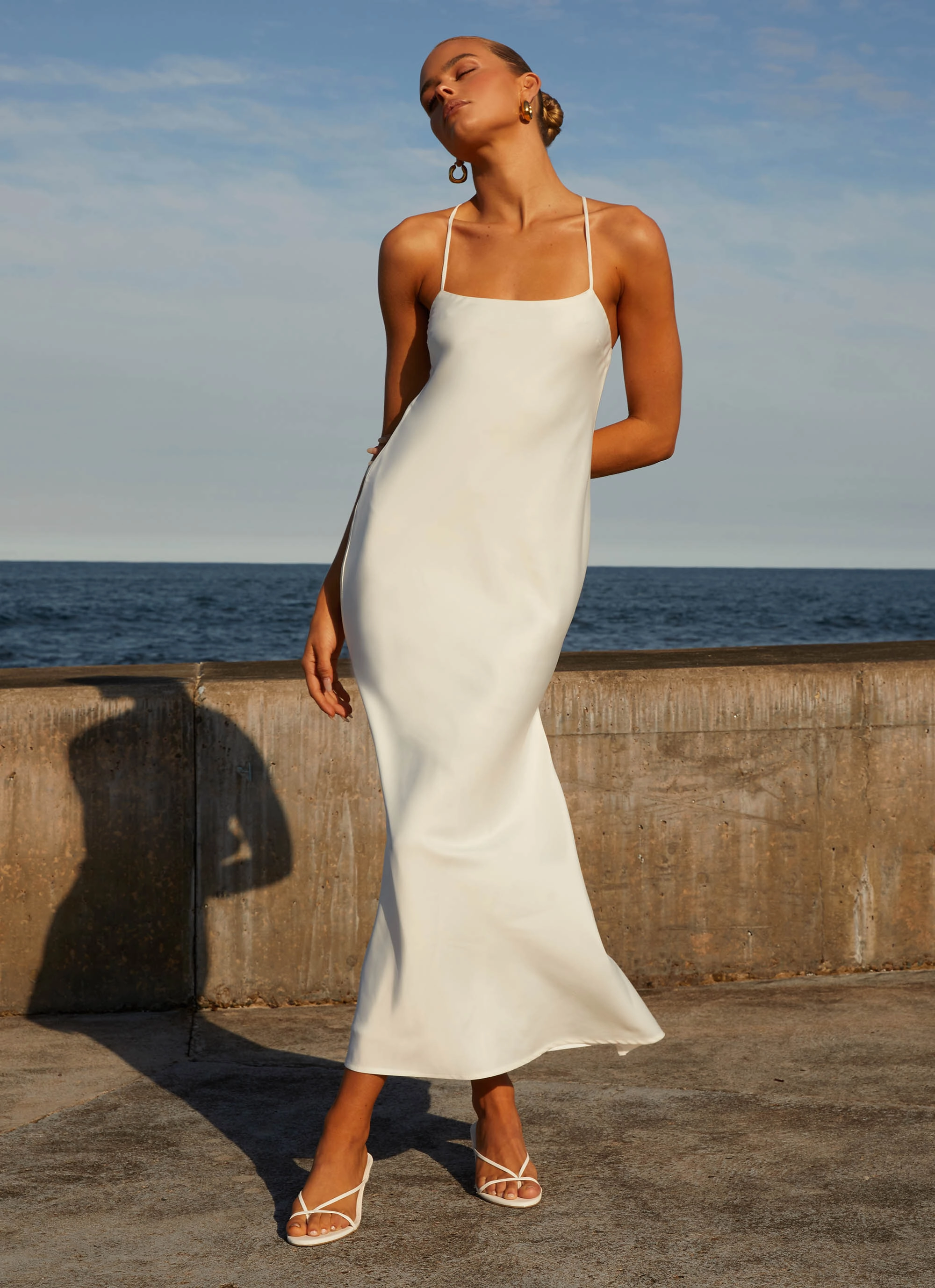 Runway Royalty Maxi Dress - White Style Moment Embroidered-Sleeve