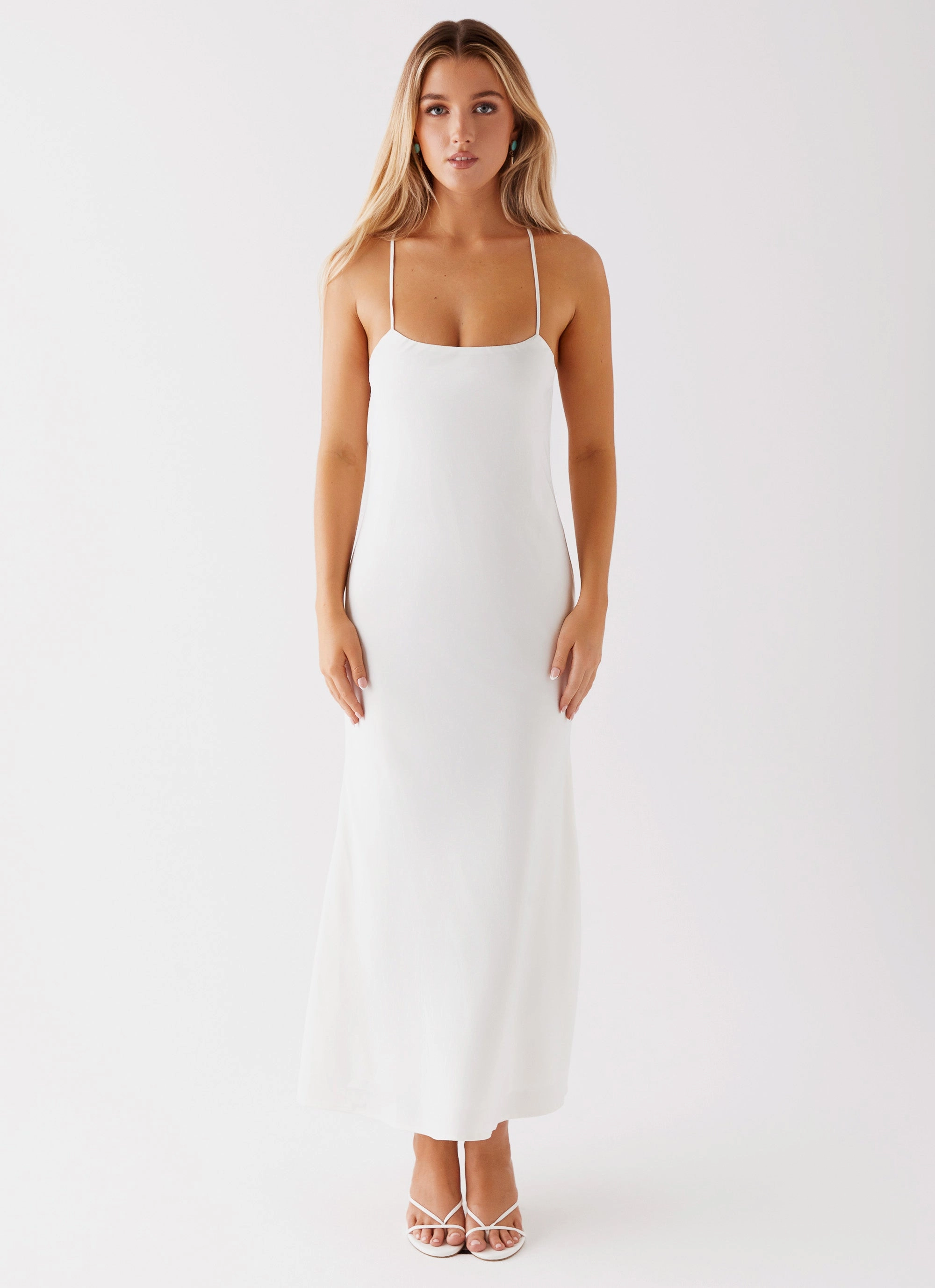 UVProtectiveLayer Compressible Runway Royalty Maxi Dress - White