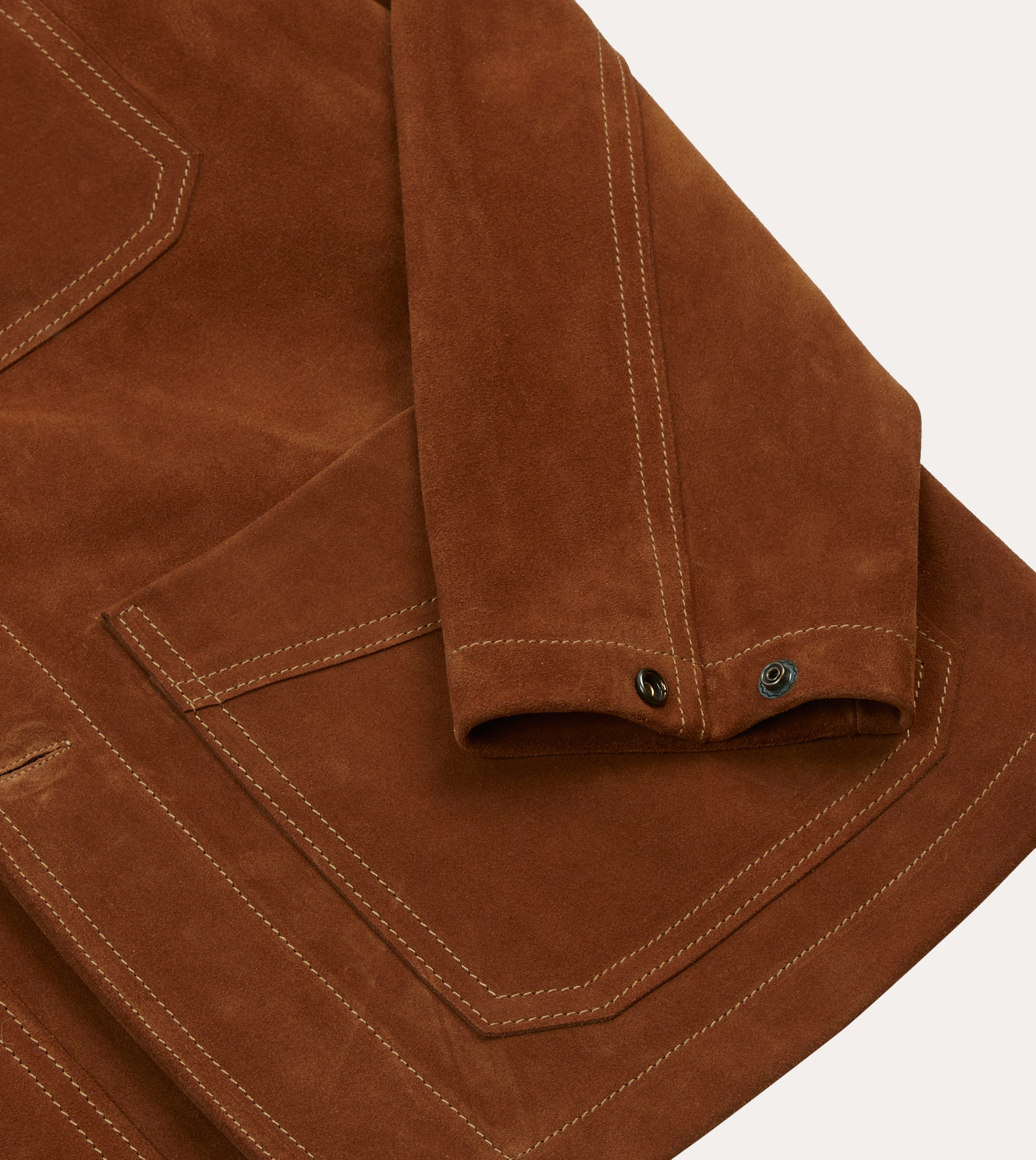 Rust Heavyweight Suede Five-Pocket Chore Jacket Quick Layer