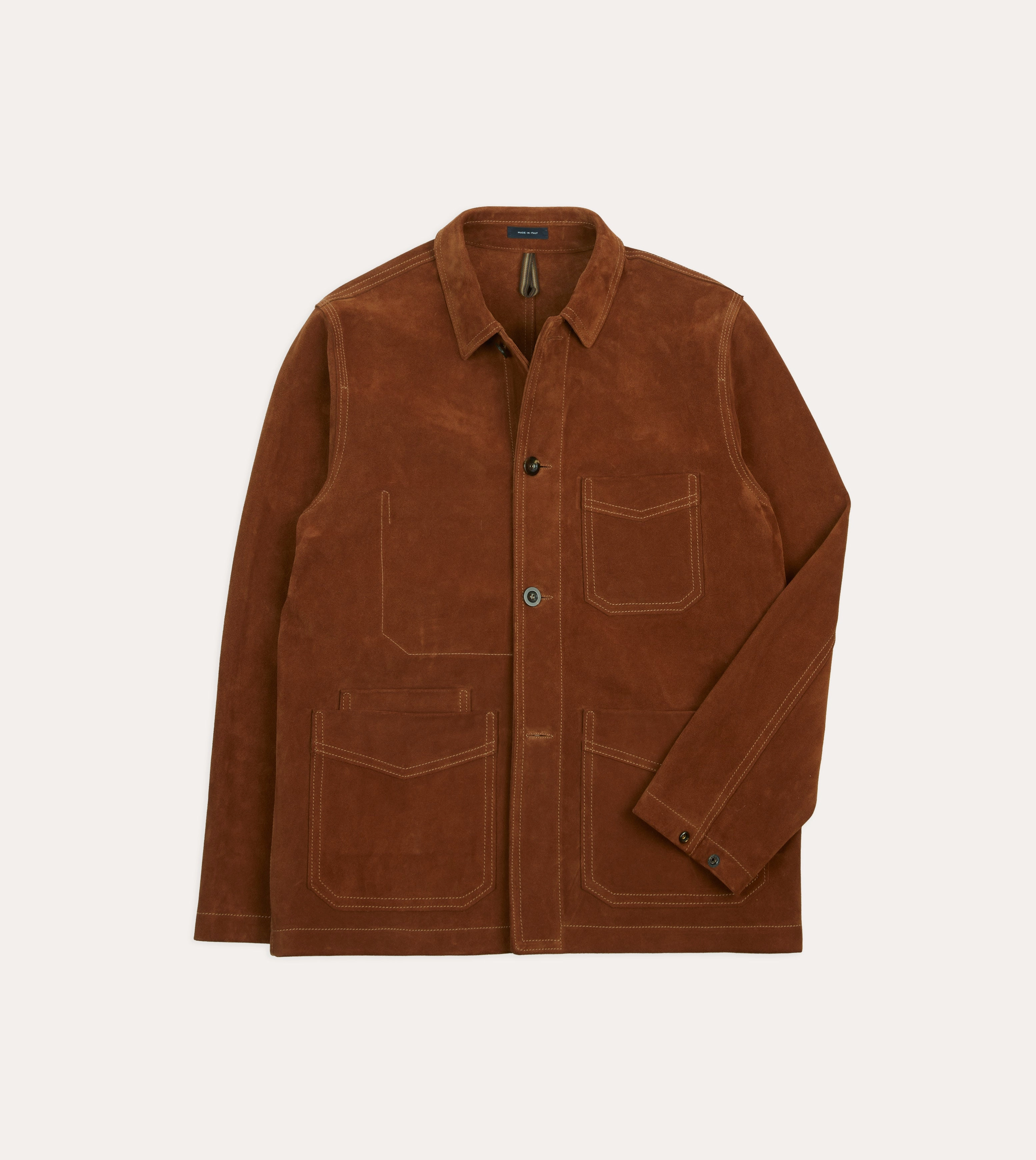 Advocate suitable for self use Rust Heavyweight Suede Five-Pocket Chore Jacket