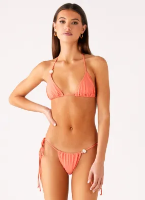 Ryland Bead Bikini Top - Coral Warm-Hue Smoothing Panels