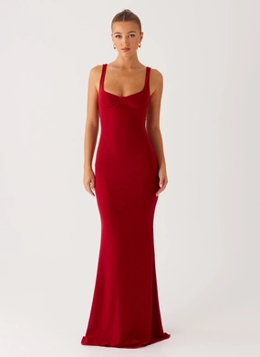 Safiya Maxi Dress - Maroon FoldablePackaging