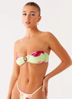 Laurel Bikini Top - Green Tropical Seamless Technology