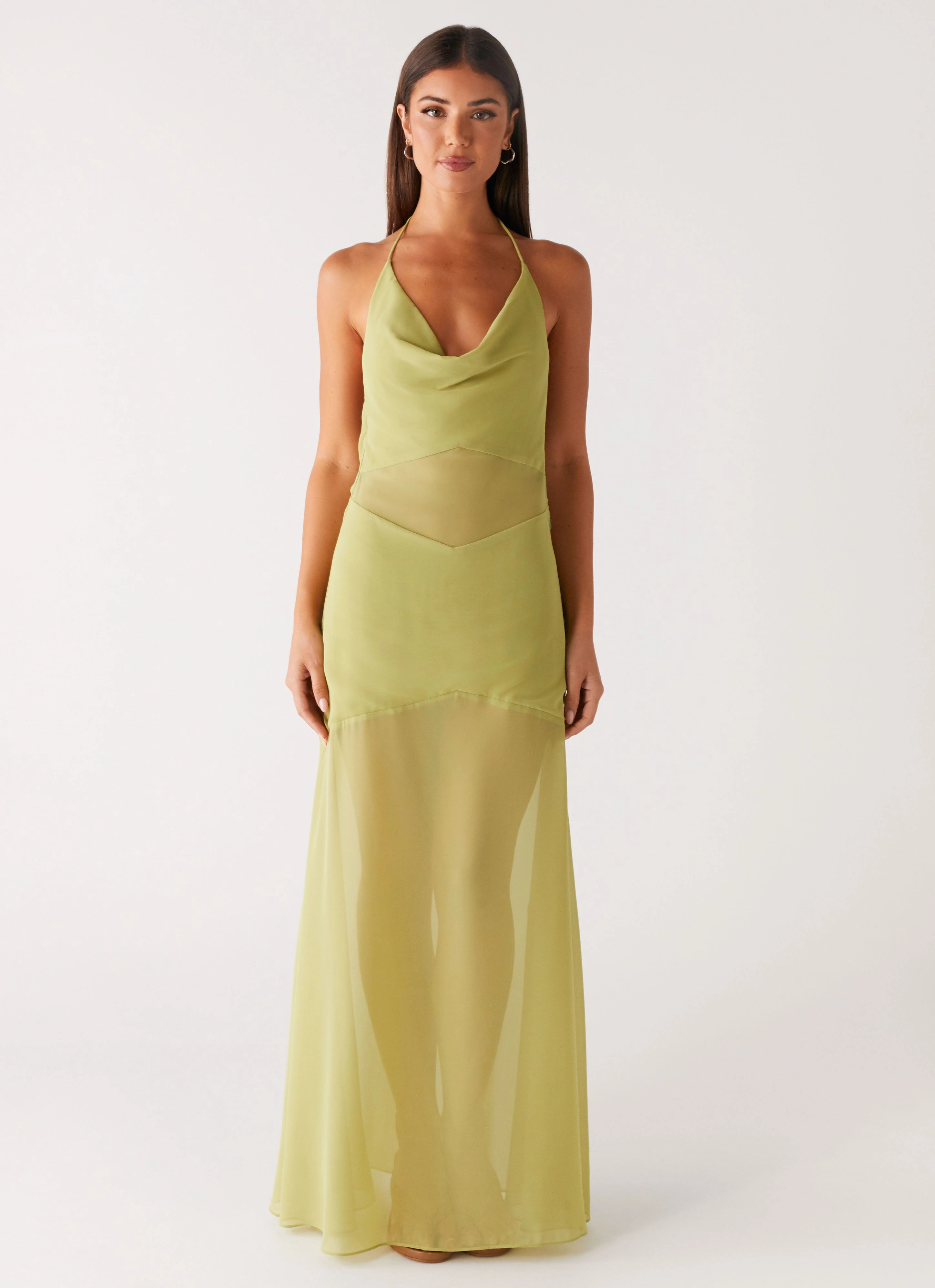 Simple Mood Soft Shine Samoa Maxi Dress - Lime
