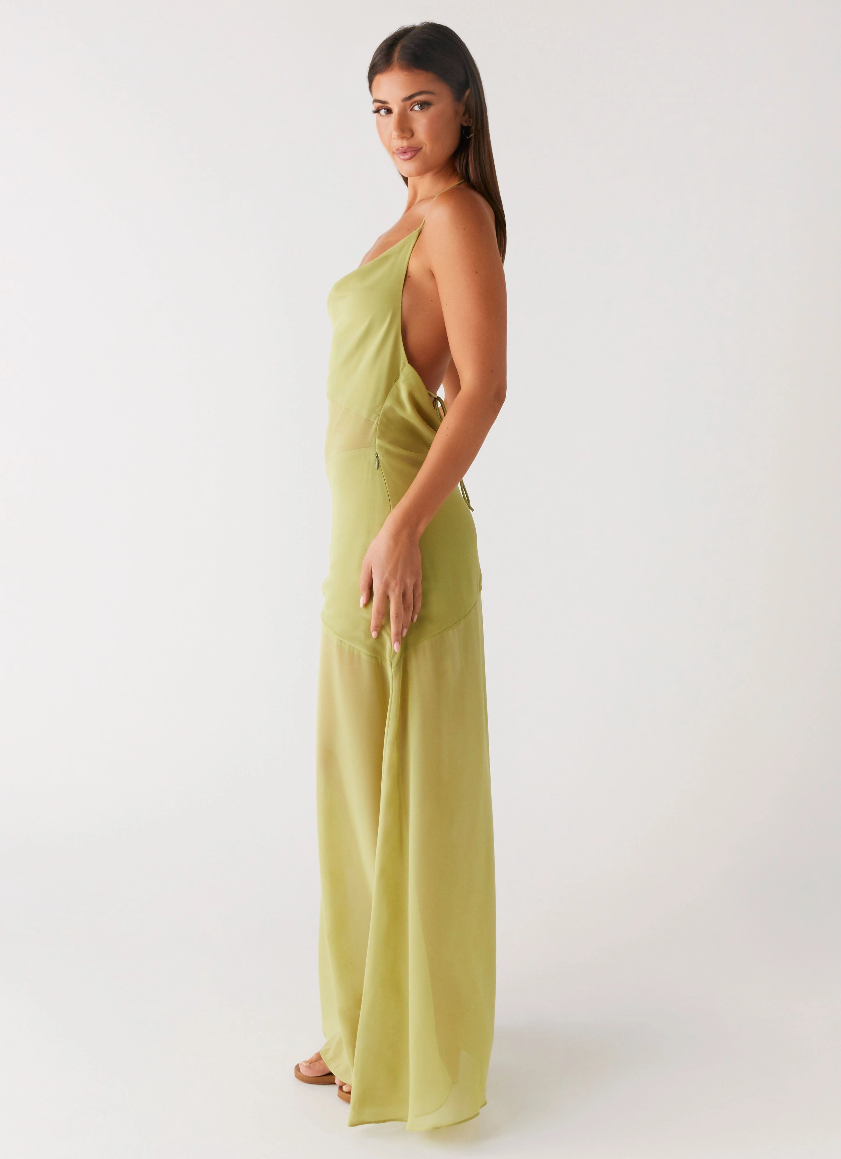 Samoa Maxi Dress - Lime Lightweight warm-weather dress Jewel-Tone