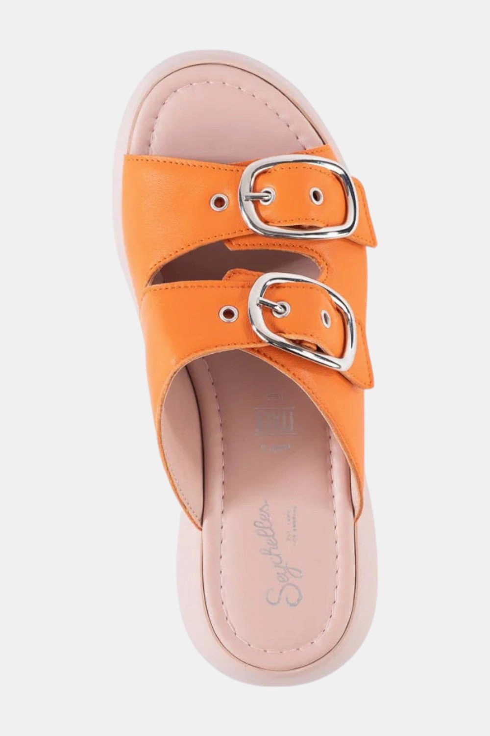 Seychelles Wisteria Platform Sandals in Orange/Pink Leather High density foam All Day Fit
