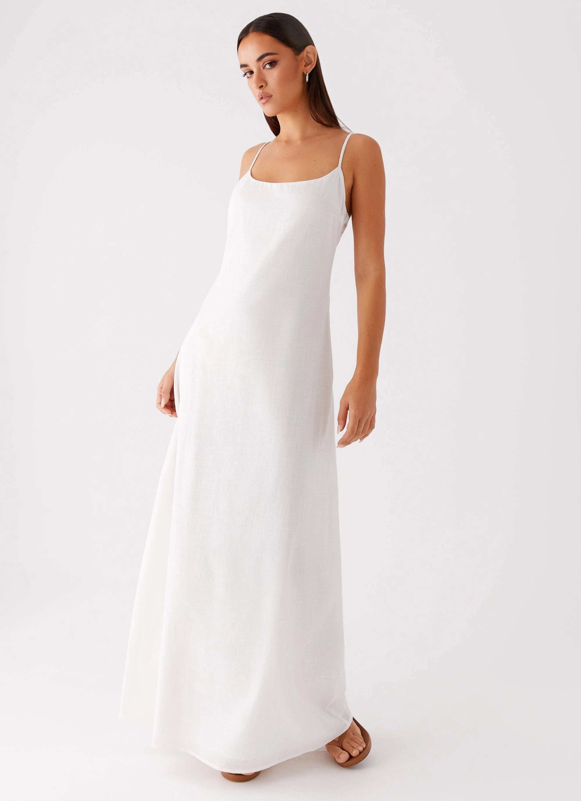 Madeleine Scoop Neck Maxi Dress - Off White Comfort Layer
