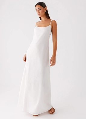 Madeleine Scoop Neck Maxi Dress - Off White Comfort Layer