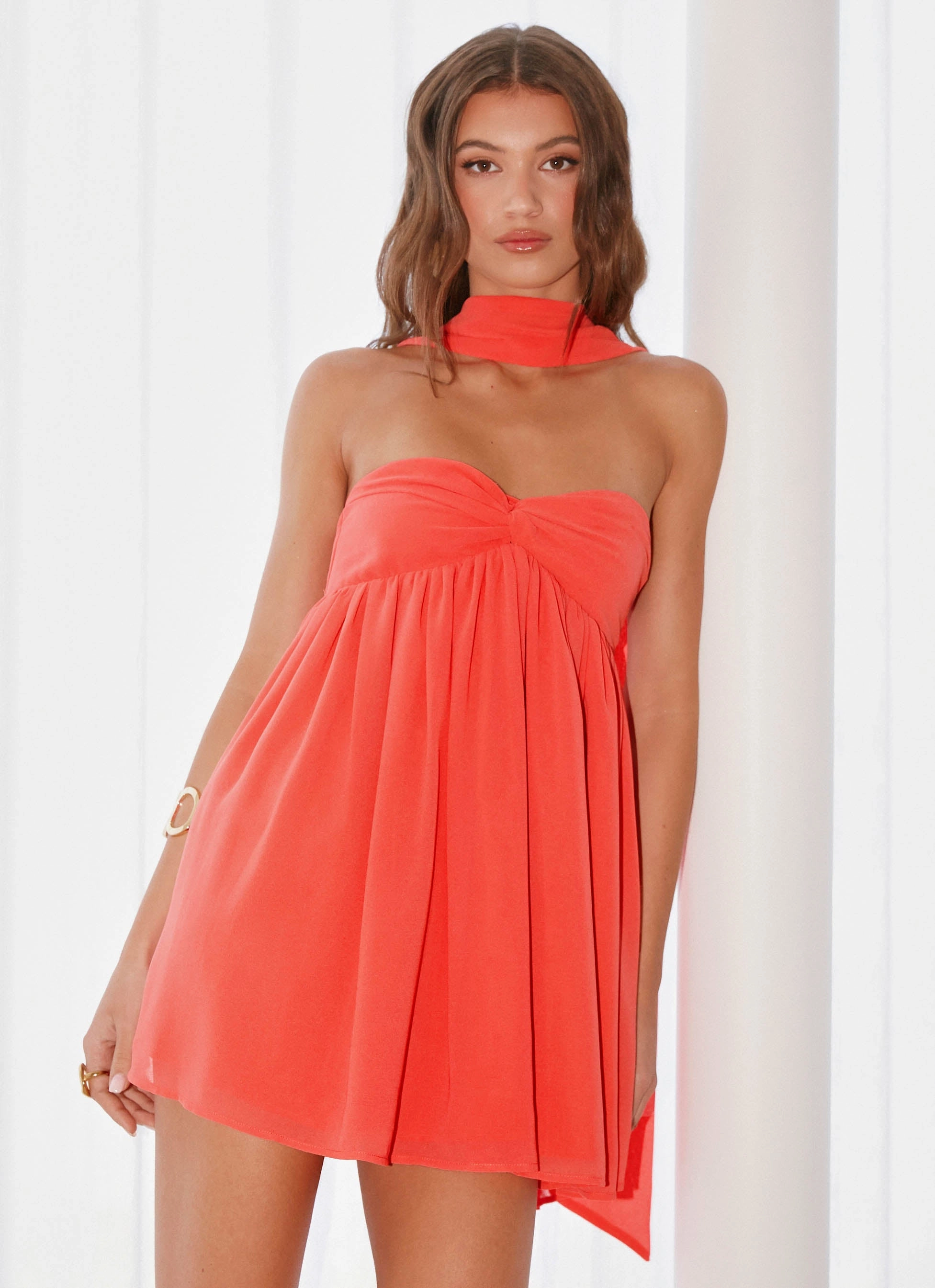 Date Ready Saturn Mini Dress - Coral