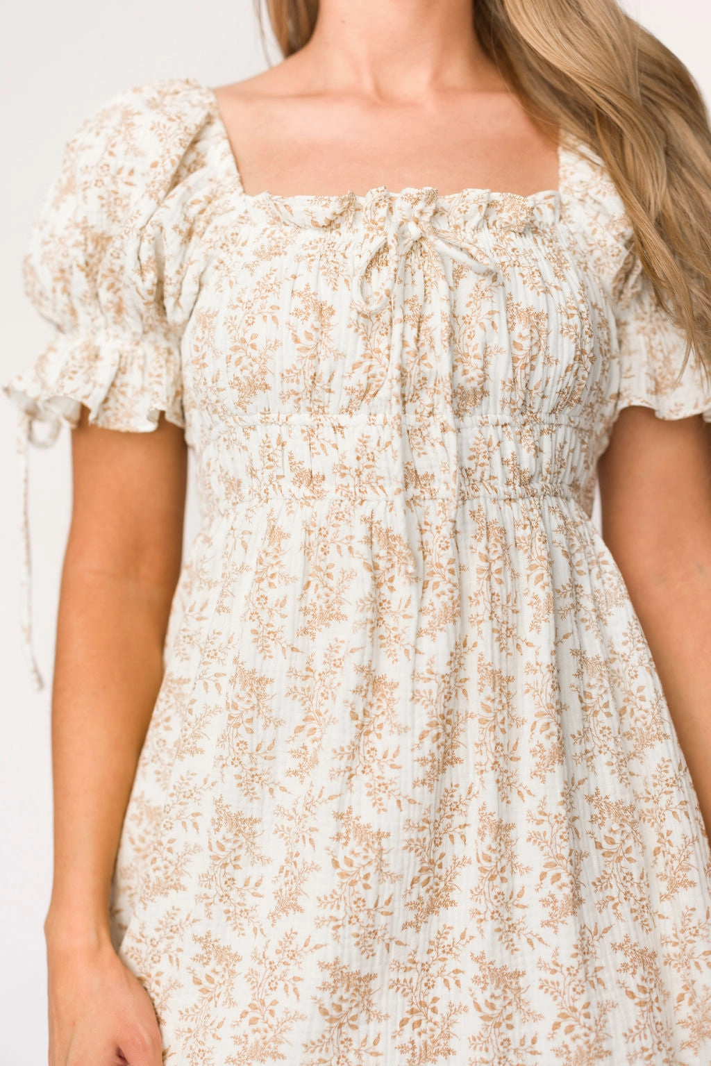 Soft Curve Elegant Style Savanna Steppe 100% Cotton Dress in Taupe - Bump Friendly & Inclusive Sizing (S-3XL)