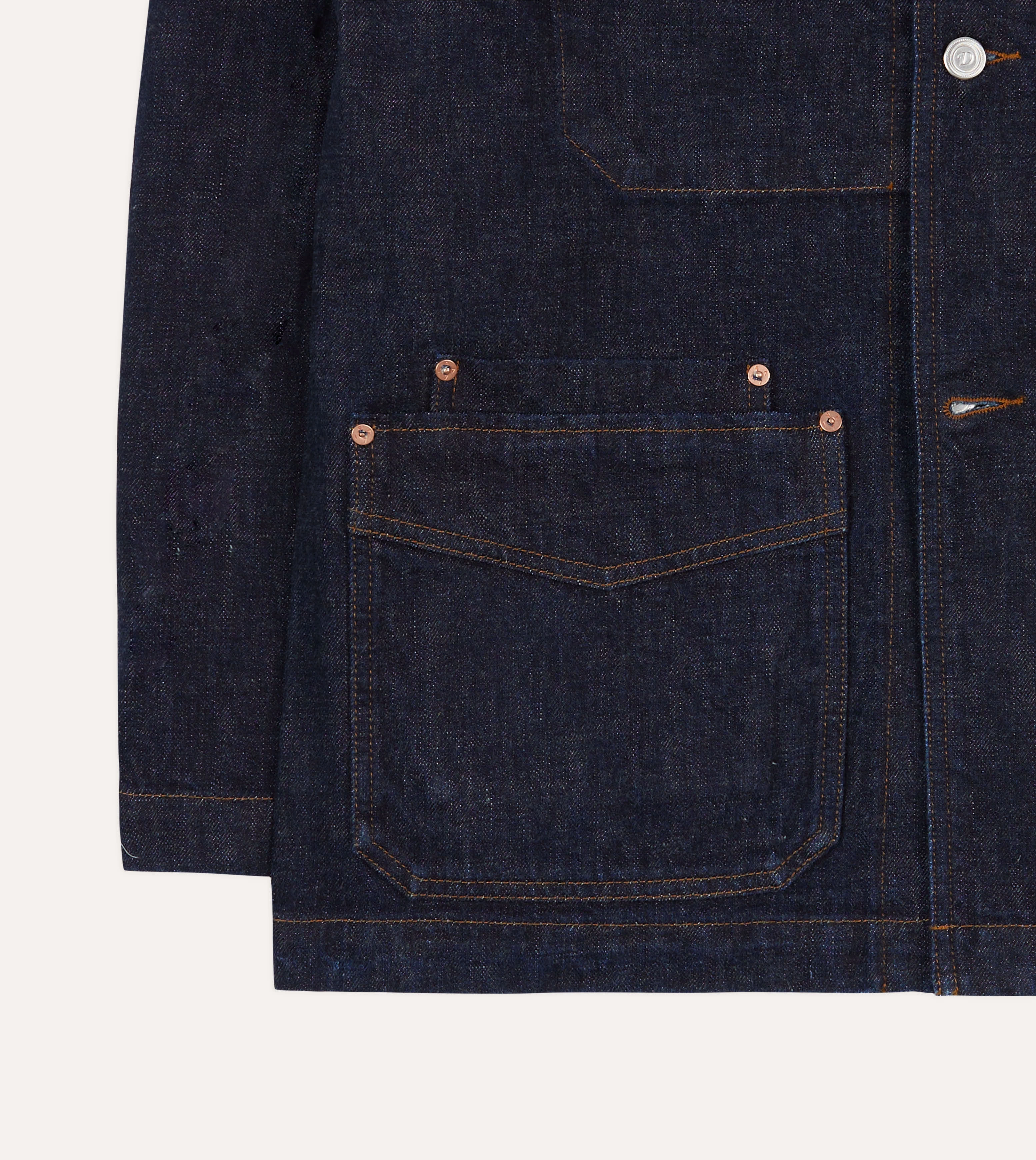Indigo Rinse Denim Five-Pocket Chore Jacket Gift