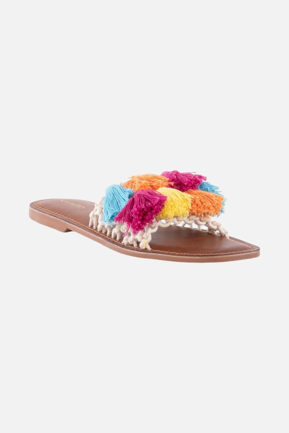 Superior Comfort Easygoing Shoes Seychelles Camellia Macrame Tassel Sandals in Rainbow