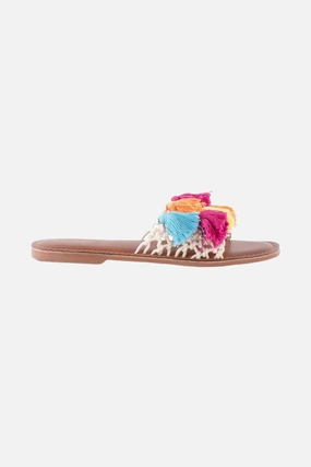 Seychelles Camellia Macrame Tassel Sandals in Rainbow MidTop Non Slip Sole