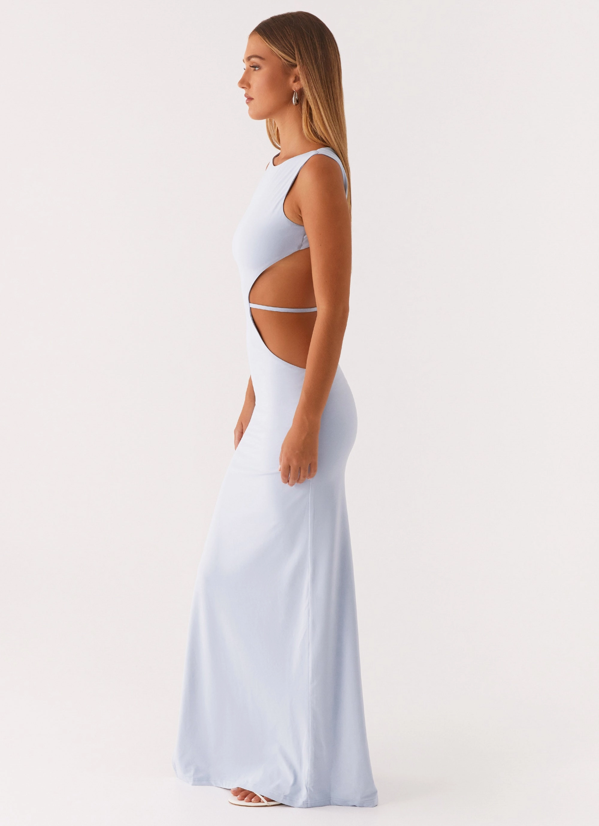 Luxury-Fabric Linen Vibe Sutton Maxi Dress - Blue