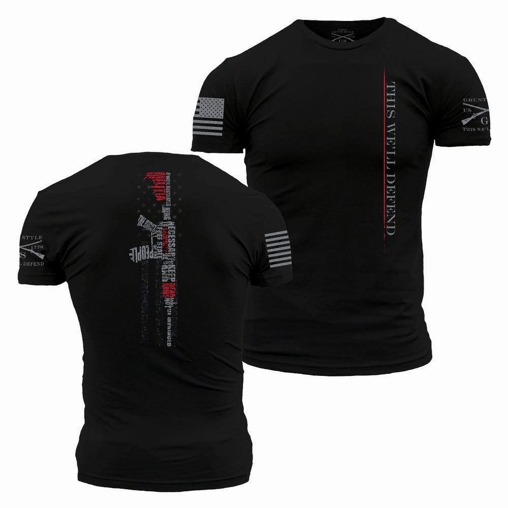 cycling outfit Layered Shoulder Design Second Amendment 2.0 T-Shirt - Black