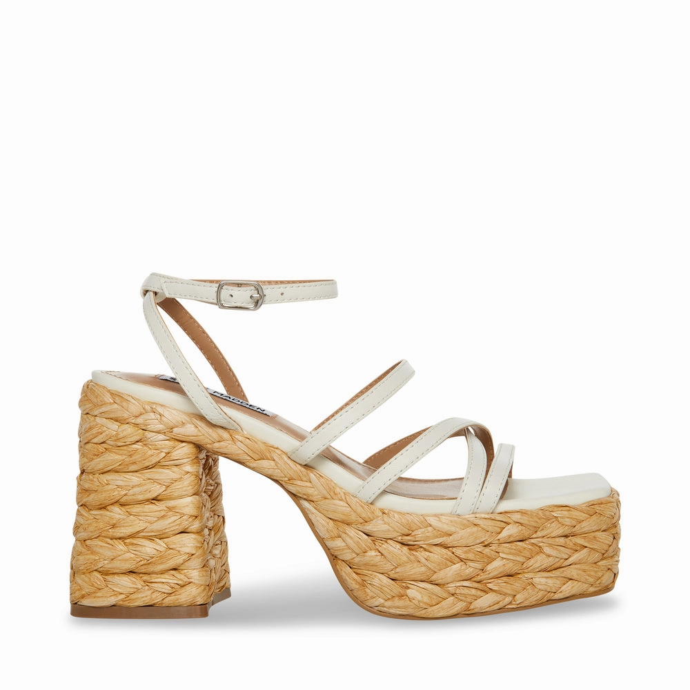 Modern Attitude All Occasion Steve Madden Belise Platform Sandal in White Leather
