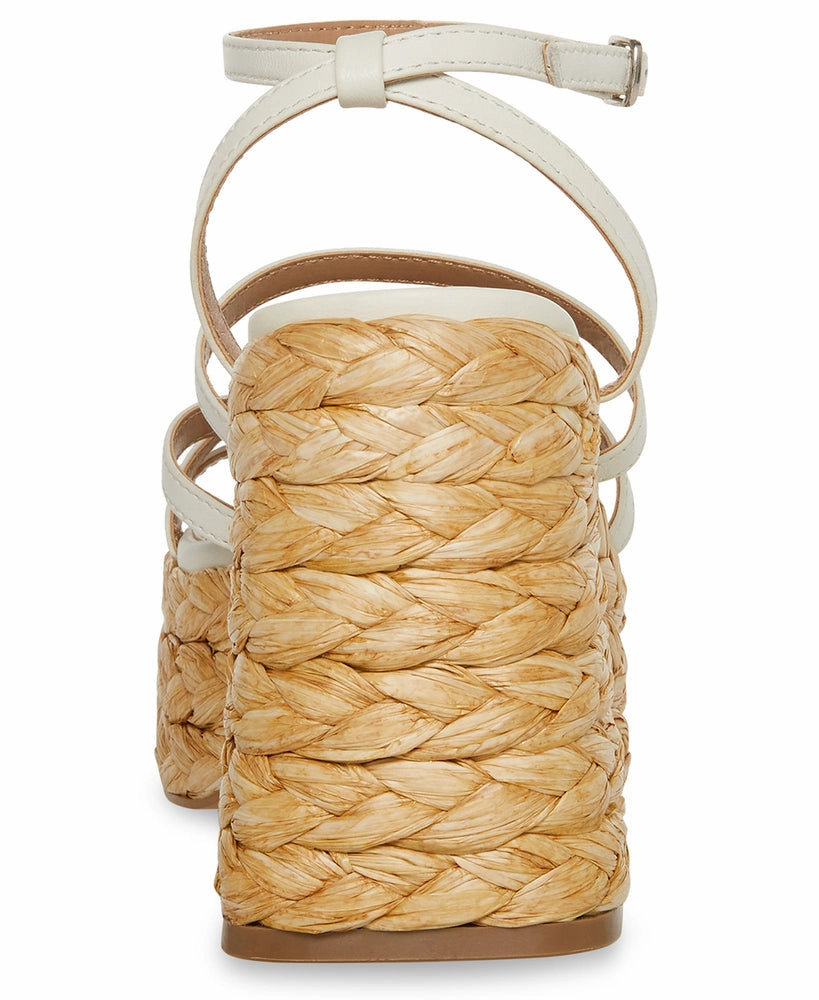 Neutral Base Versatile Silhouette Steve Madden Belise Platform Sandal in White Leather