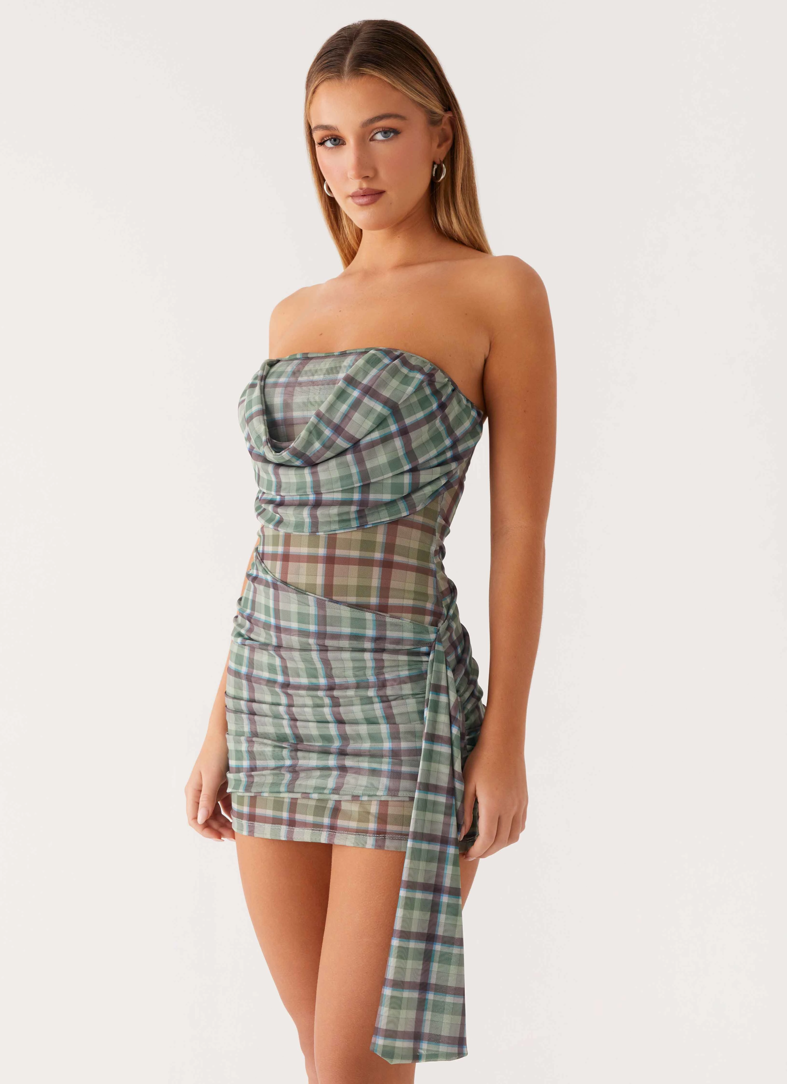 Seren Mini Dress - Cedar Check Vibrant Form