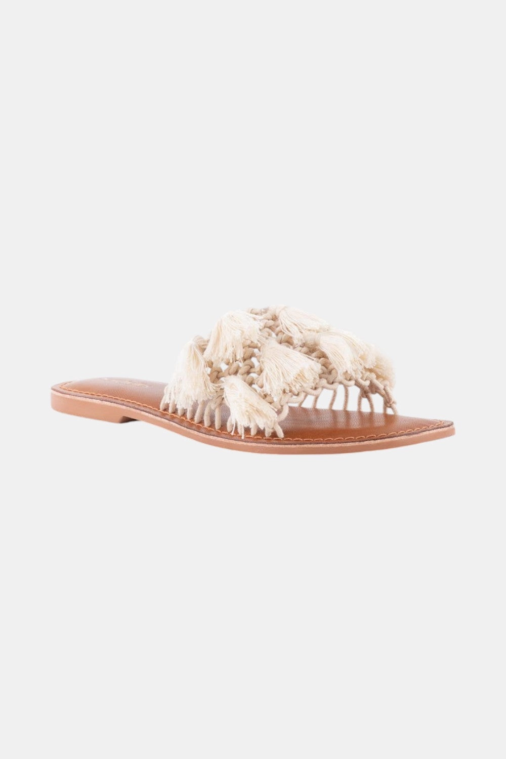 Seychelles Camellia Macrame Tassel Sandals in Natural Beach Ready Footwear Comfy Sandals