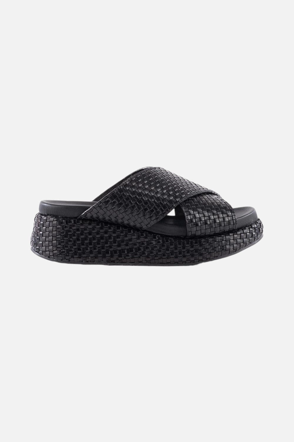 Cozy Foot Ultimate Performance Seychelles Key West Criss Cross Leather Sandal in Black