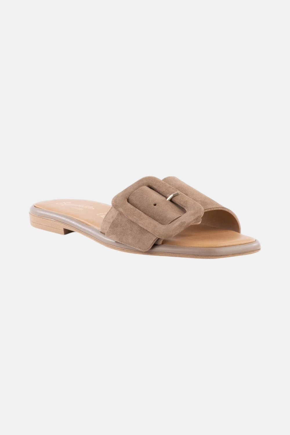 Seychelles Manhattan Suede Slide in Taupe Anti Slip