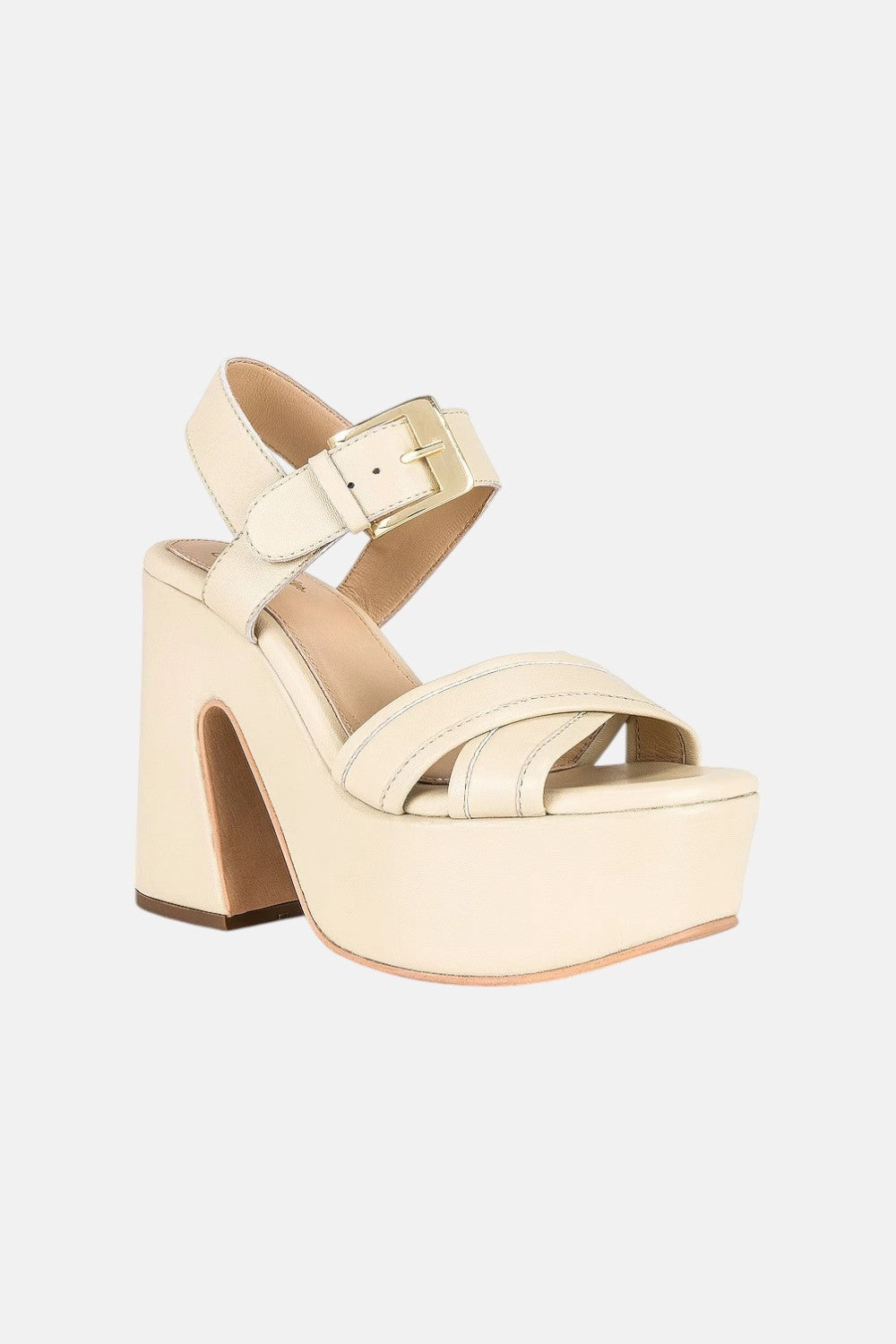 Rise Feel Seychelles Monsoon Platforms in Ivory Leather