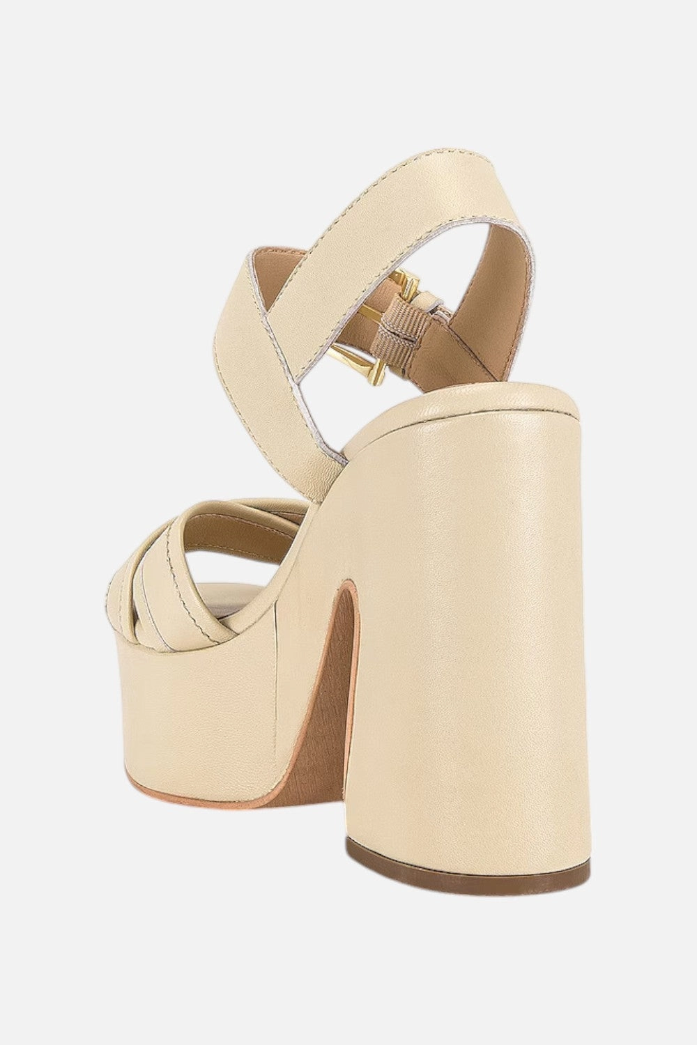 Seychelles Monsoon Platforms in Ivory Leather Chain Touch