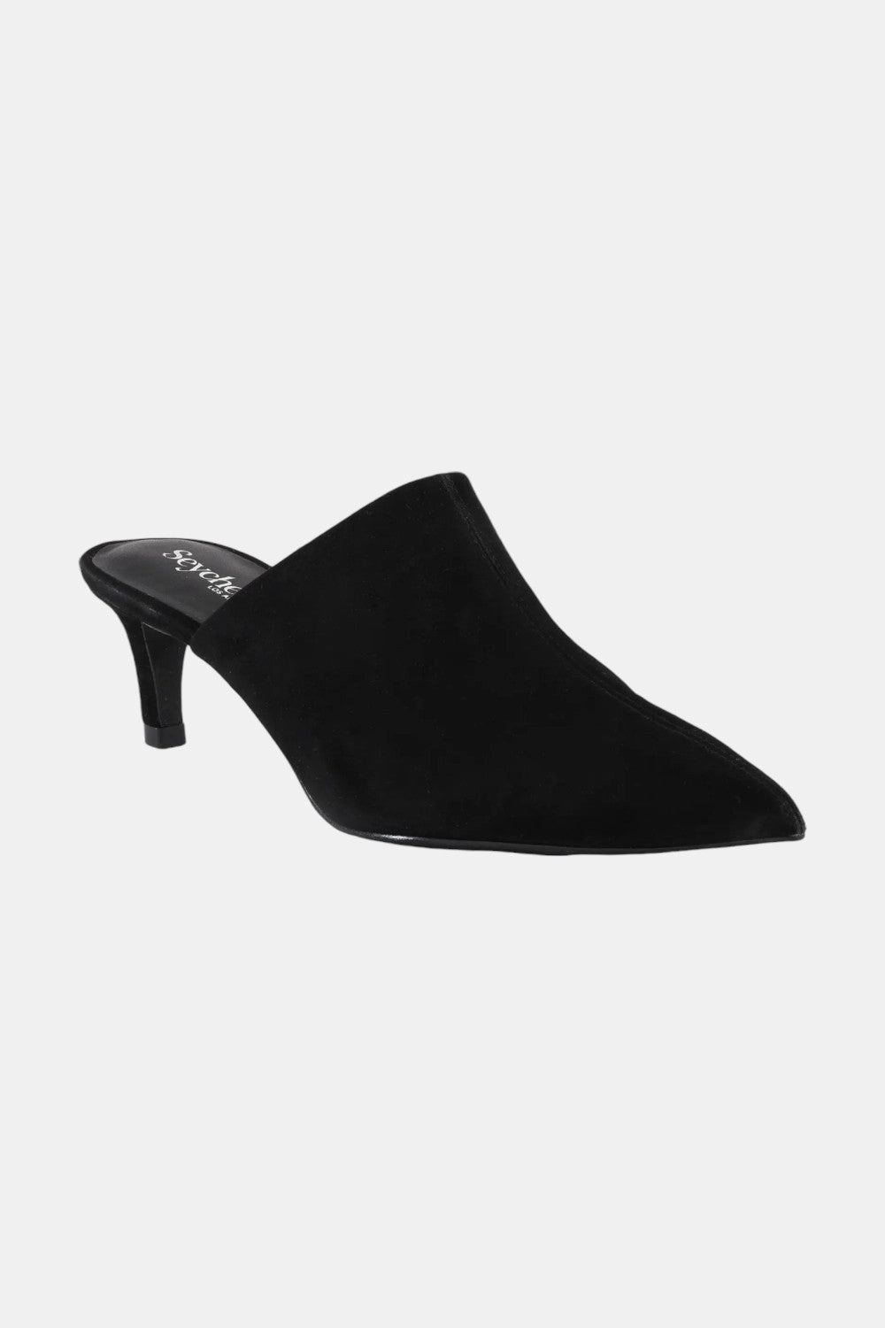Seychelles Obsession Black Mule Peep Toe Leather Pumps Breathable Material