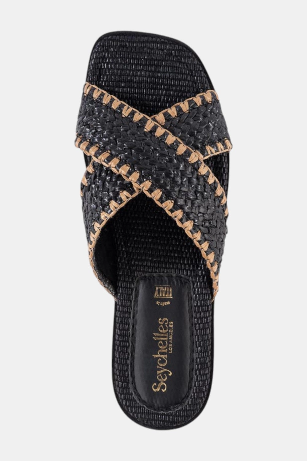 Stay Cool Seychelles Pomelo Raffia Sandal in Black