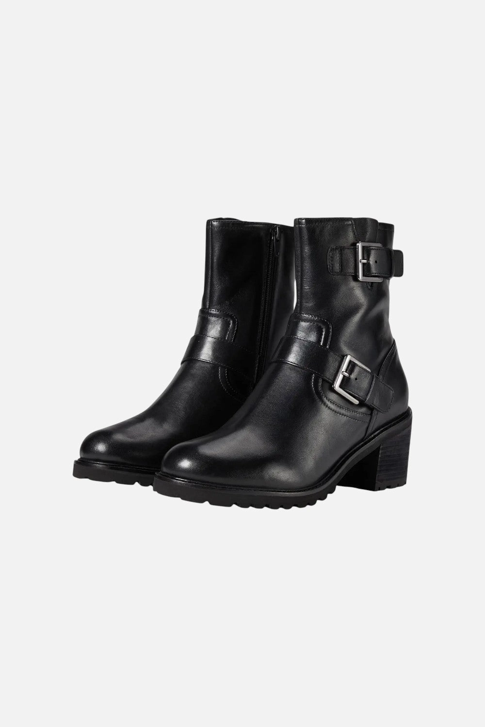 Seychelles Run Free Booties in Black Leather Soldier Heavy Use