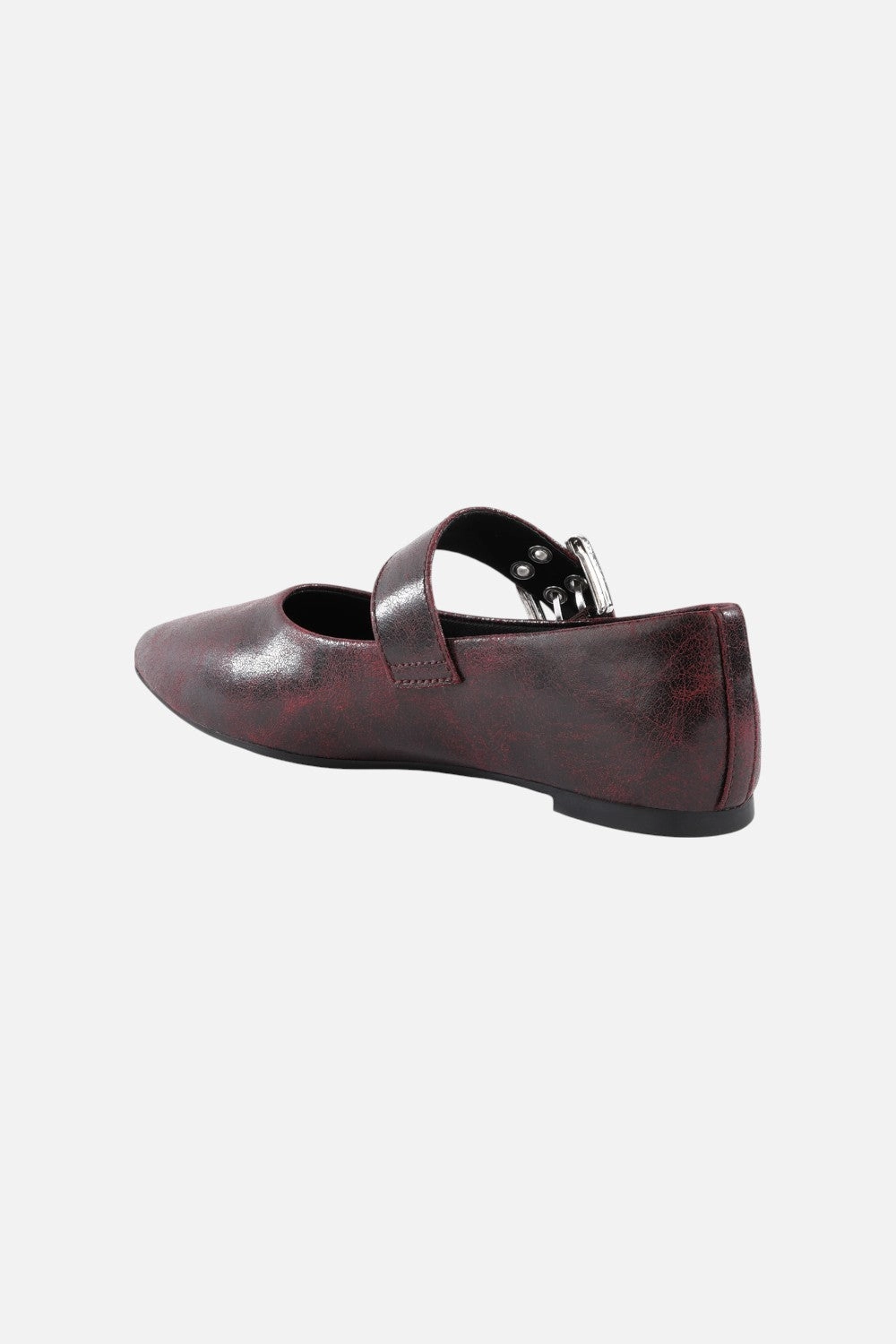 Seychelles Spinning Around Flat in Dark Red Crackle Breathable Footwear