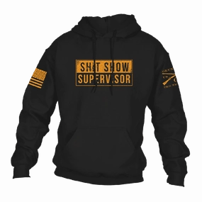 Sh*t Show Supervisor Hoodie - Black Winter Day Bonded seams