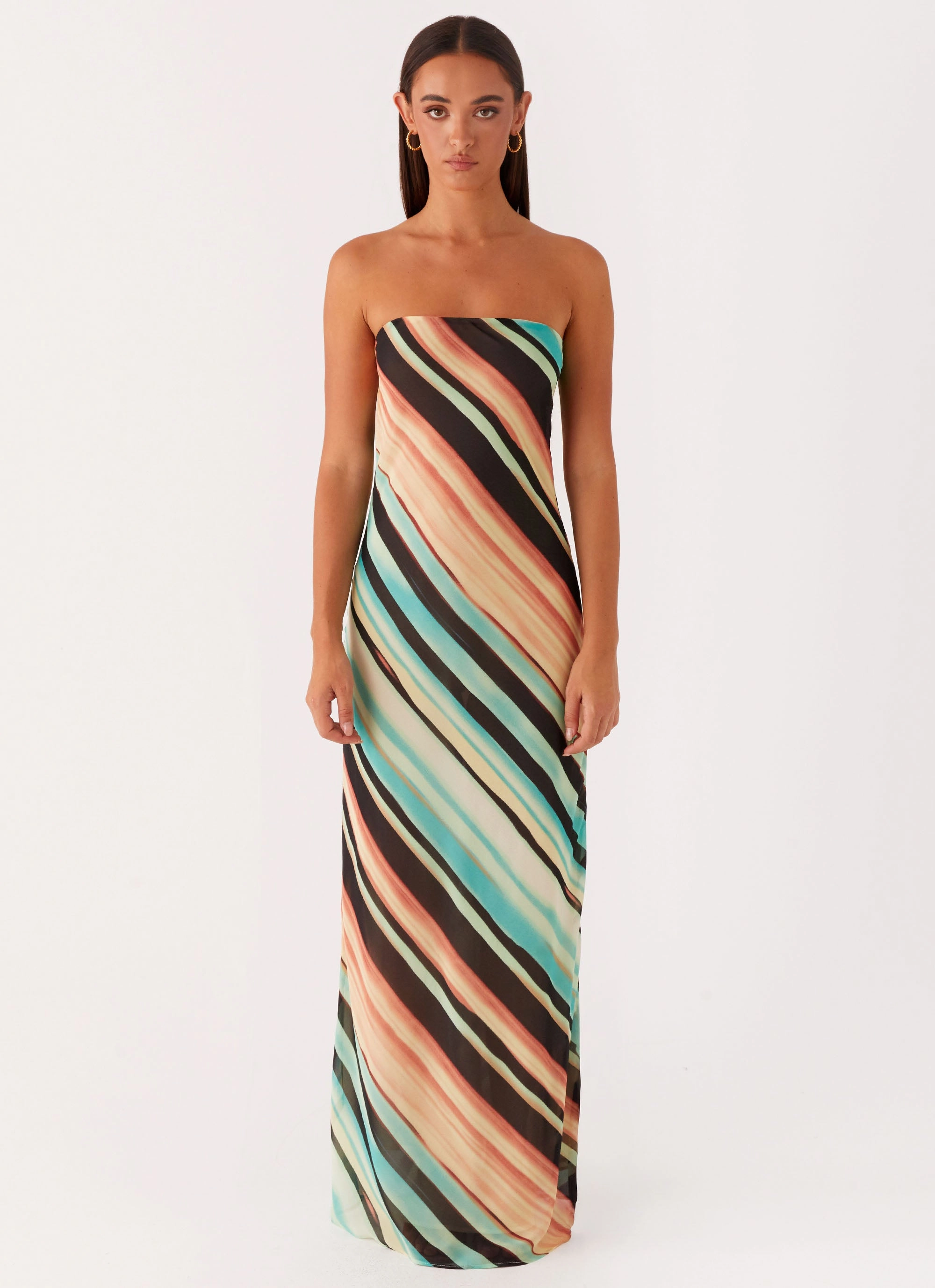 Como Maxi Dress - Stripe Formed Look Light Wrap
