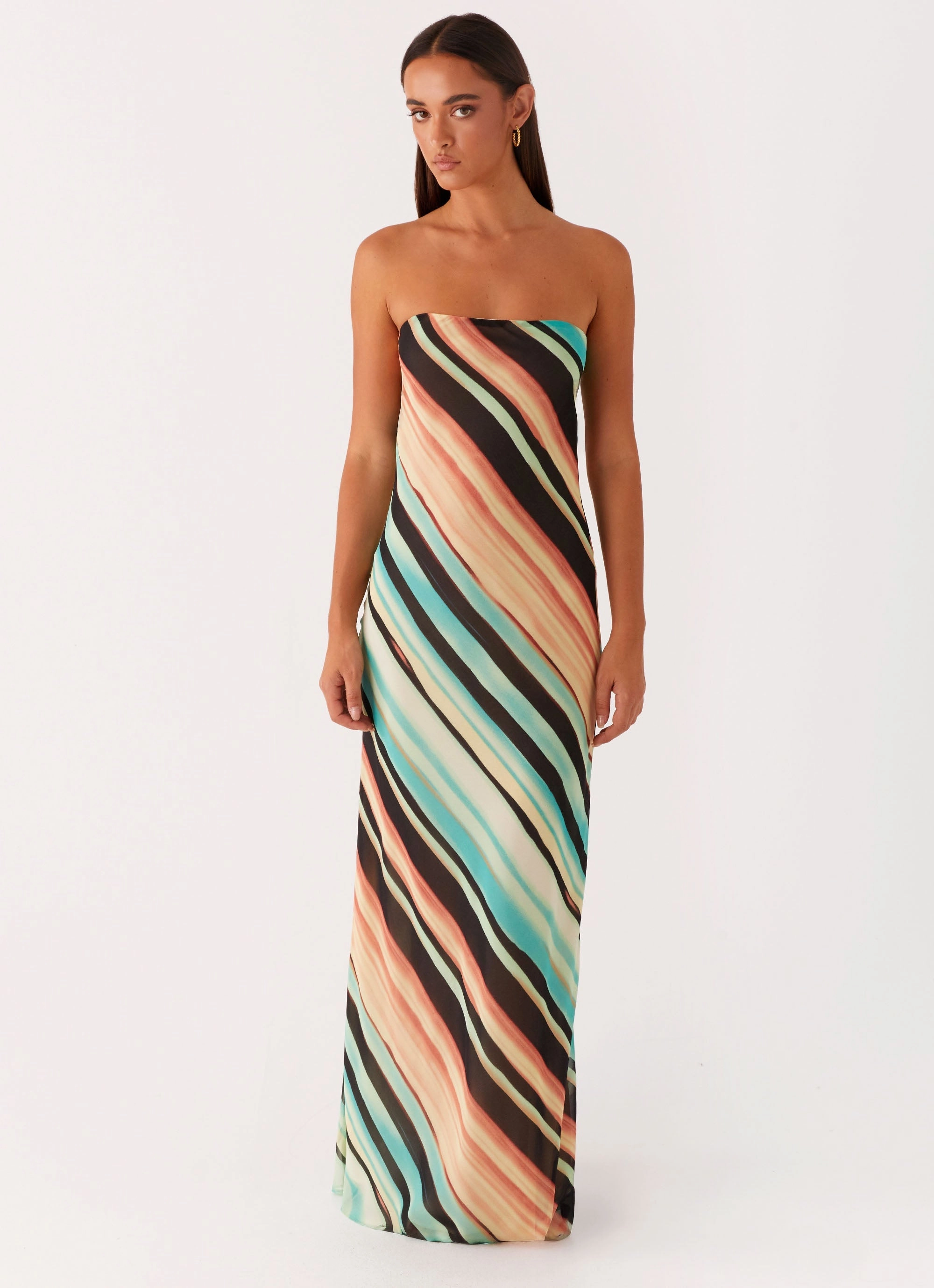 Easy Texture Plus Fit Como Maxi Dress - Stripe