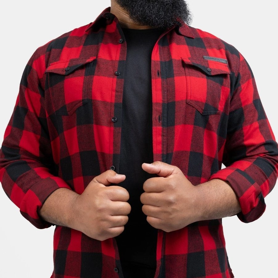 Men's Plaid Flannel - Buffalo Cozy Lightweight Yarn Composition