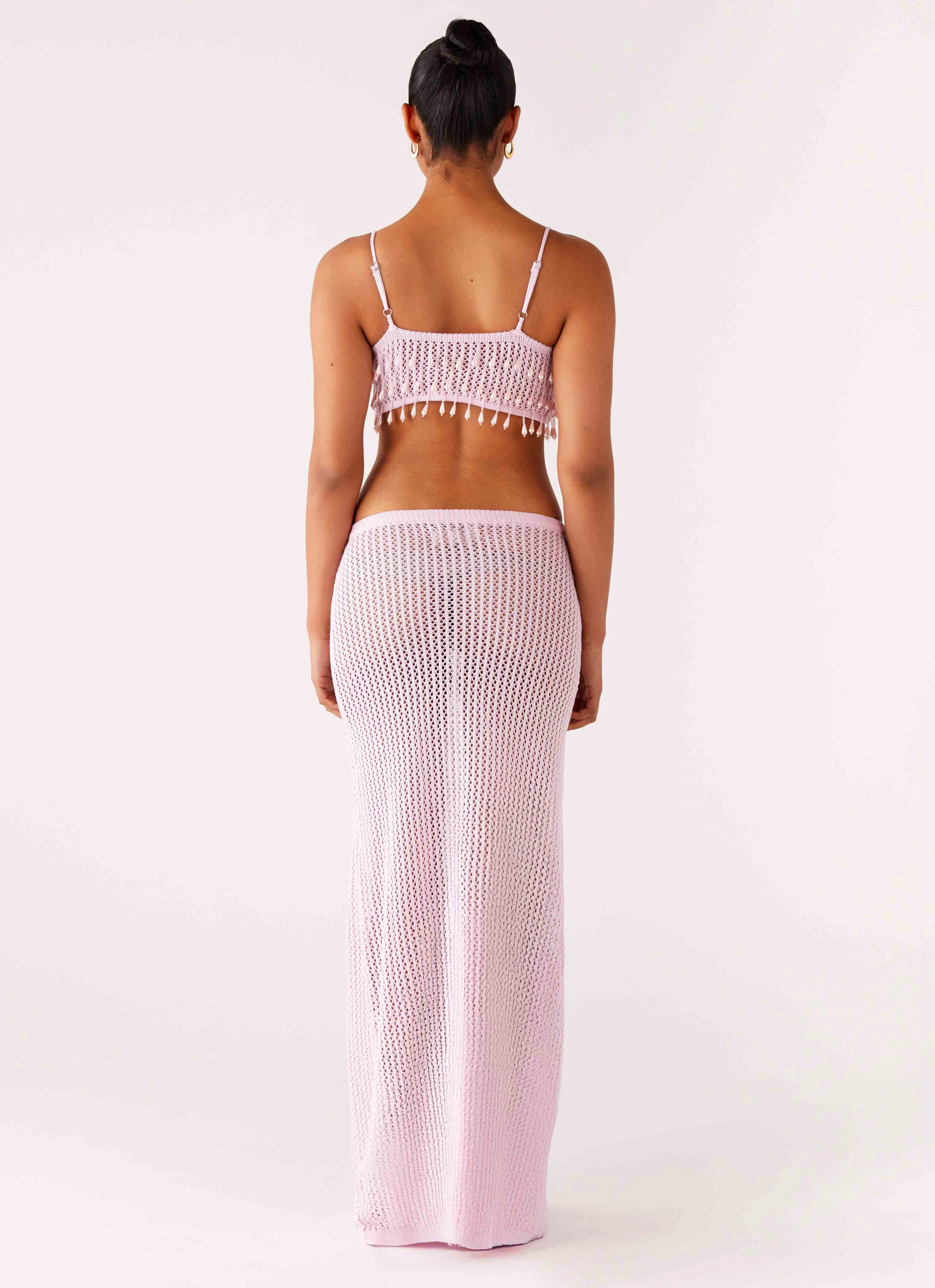 Urban Spirit Shellbound Crochet Maxi Dress - Pink