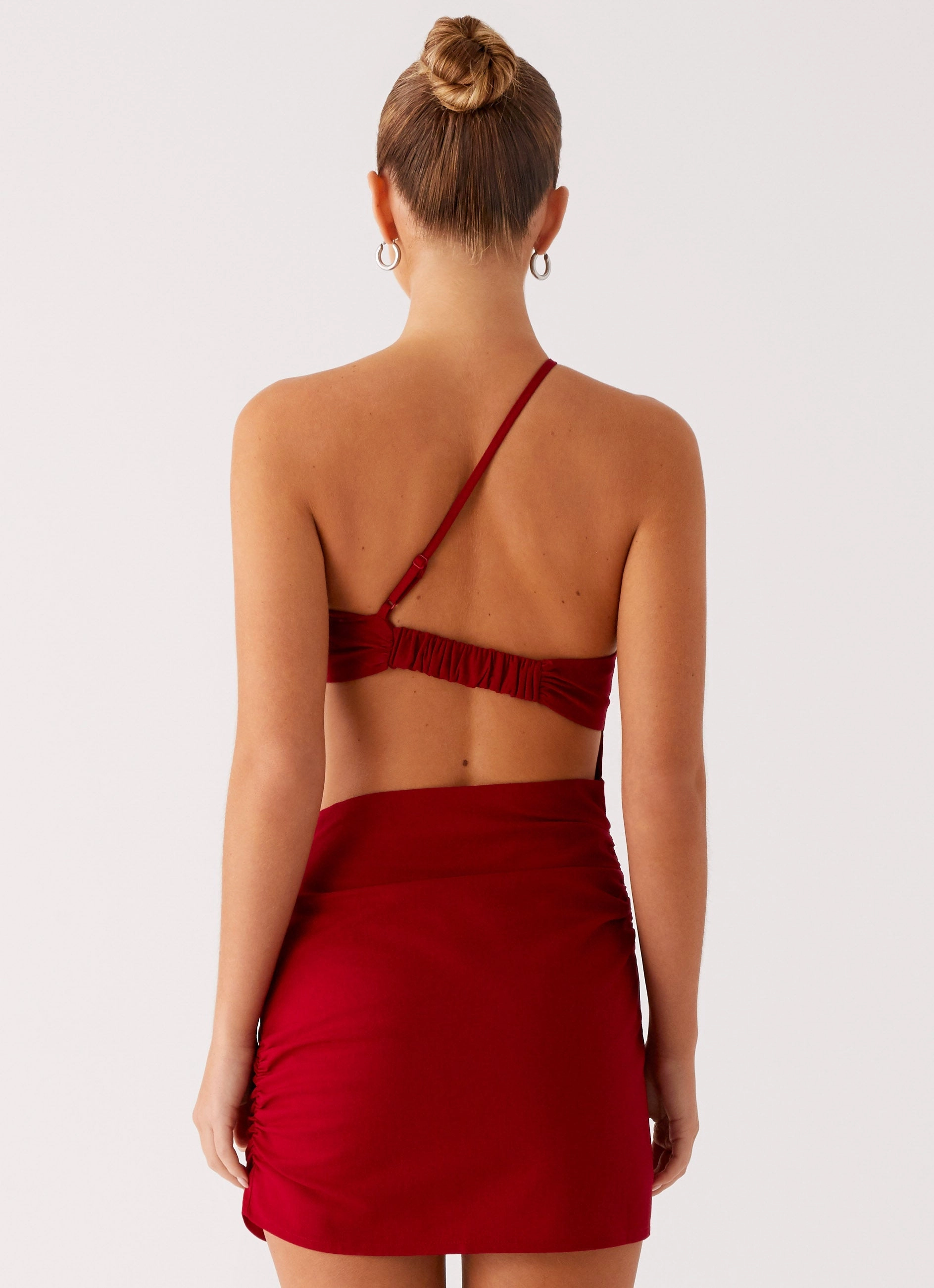 Minimal Harmony Gossip Mini Dress - Red