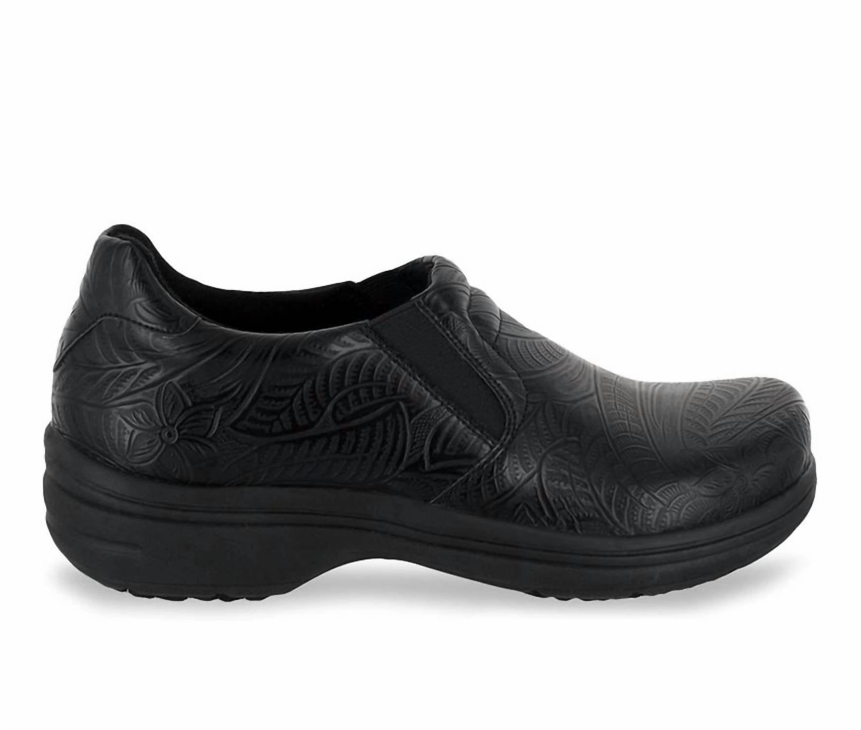 Women's Bind Health Care Professional Shoe - Medium Width In Black Embossed Comfortable For Road Running Comfortable Padding