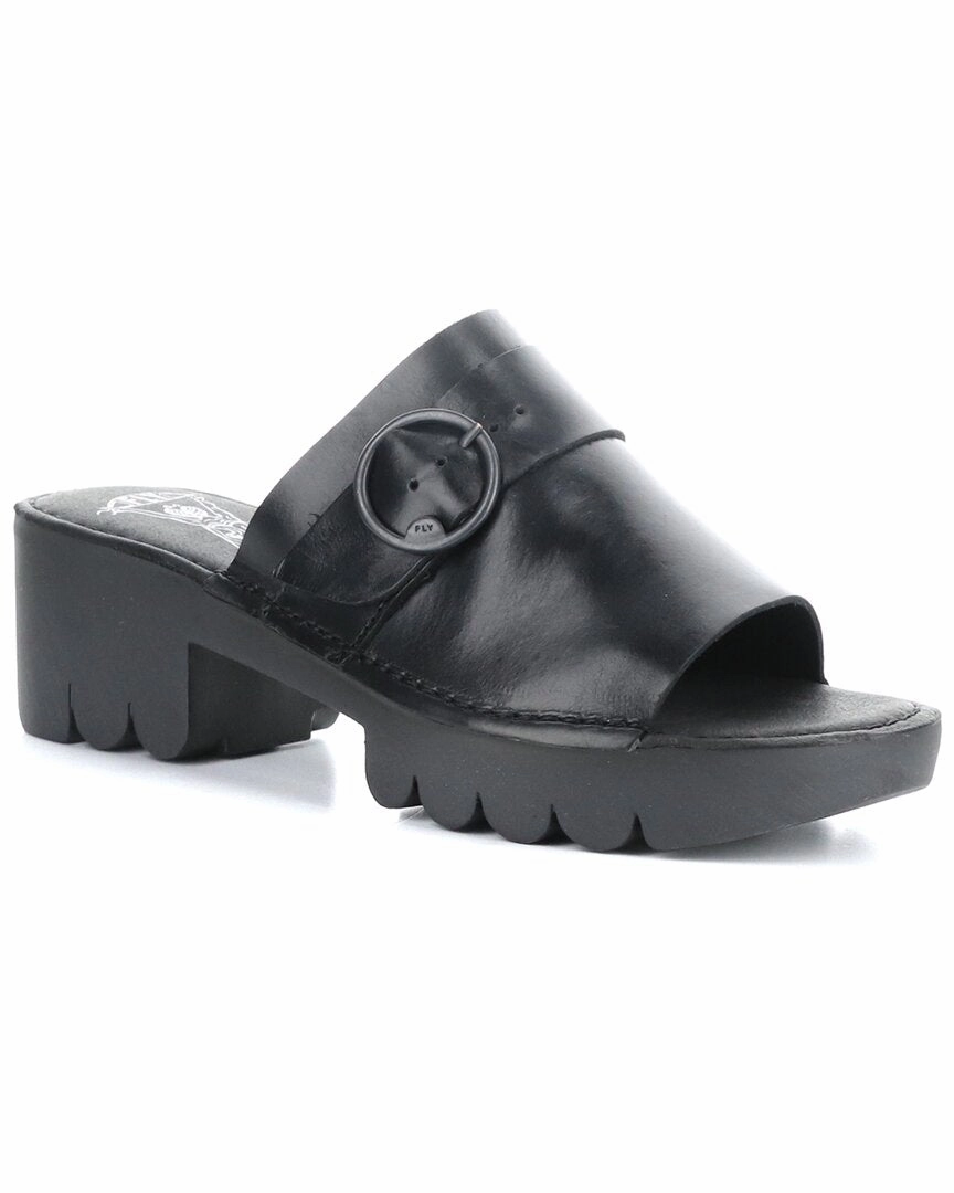 Poolside Ready Adjustable buckle FLY London Eple Leather Mule