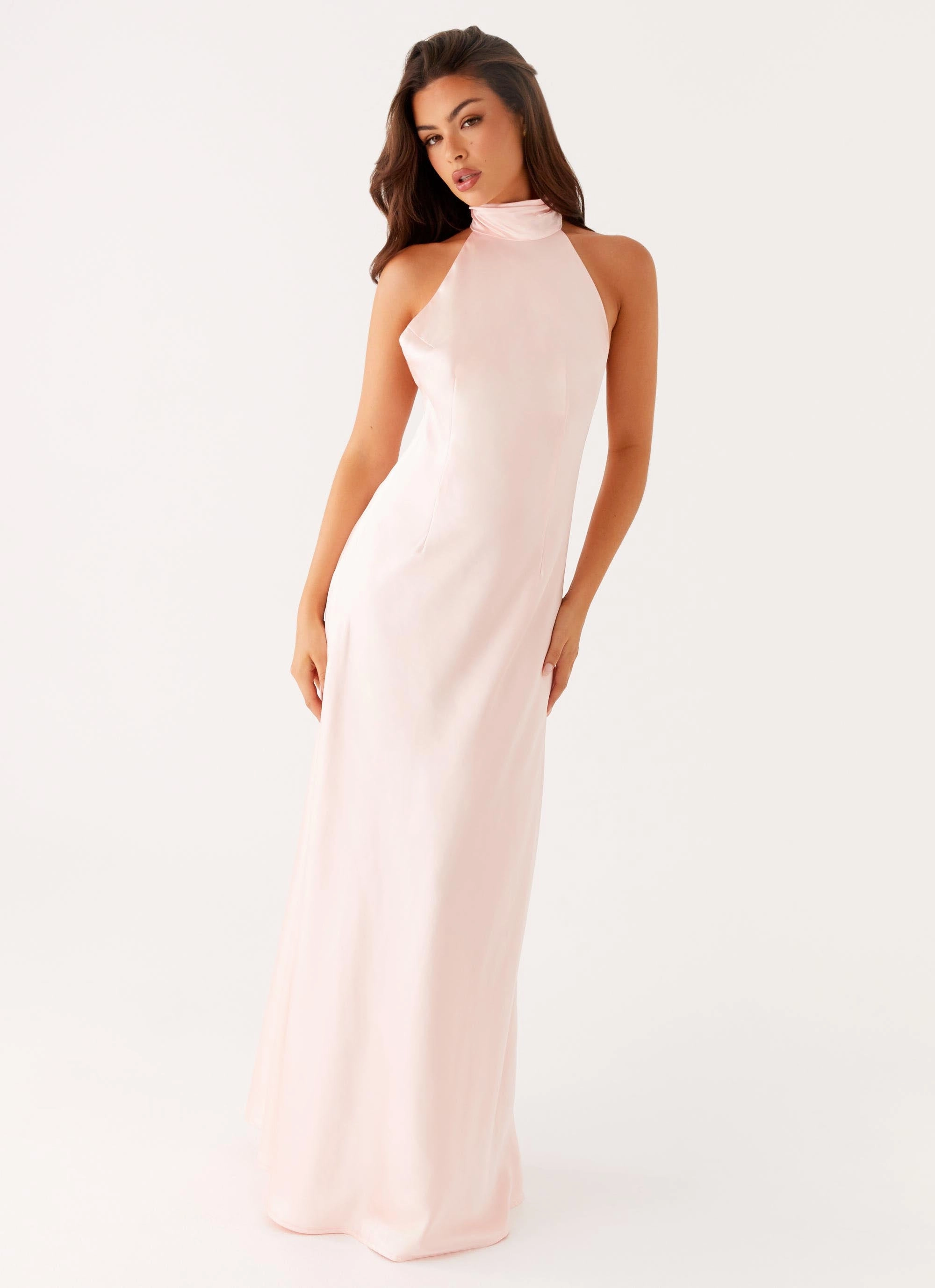 Siani Backless Maxi Dress - Pink Dainty Finish
