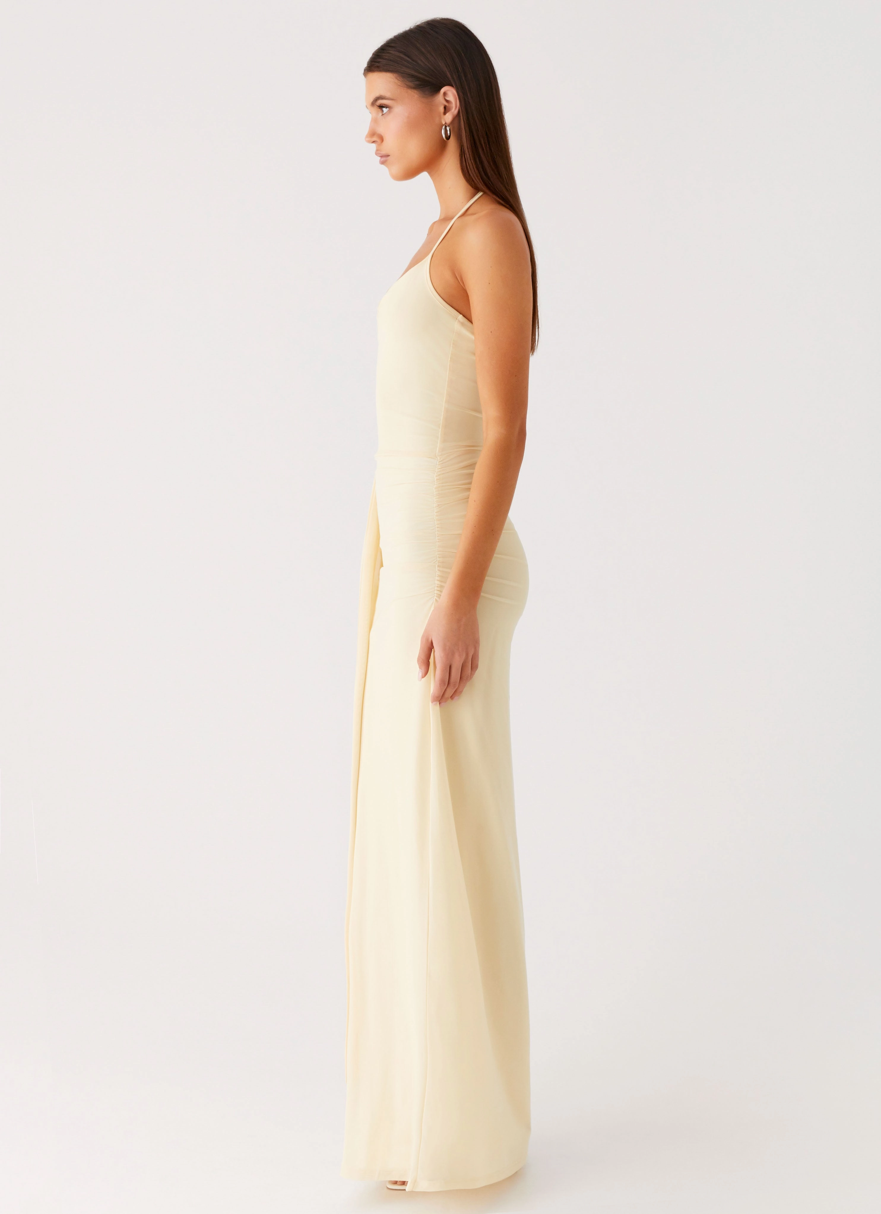 Signal Halter Maxi Dress - Sunny Yellow FlatlockSeam