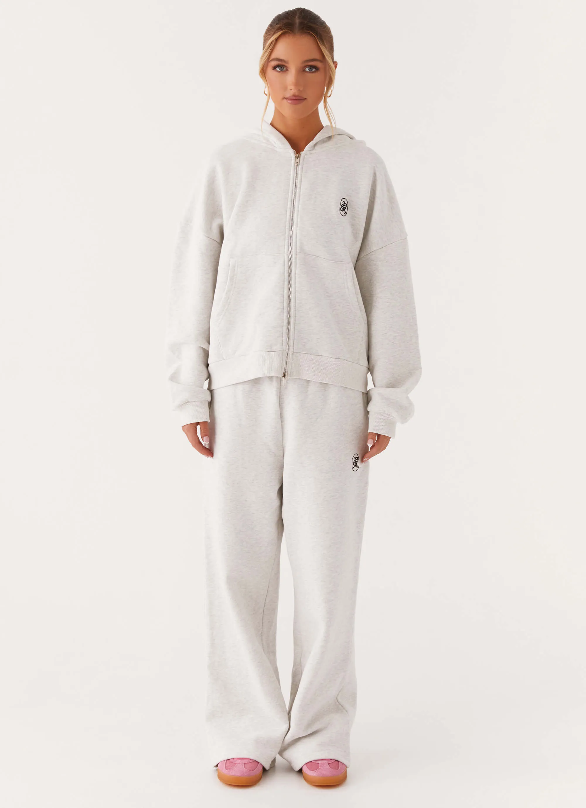 Signature Double Zip Up Hoodie - Grey Suspenders