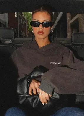 Recycled Polyester Signature Oversized Hoodie - Charcoal