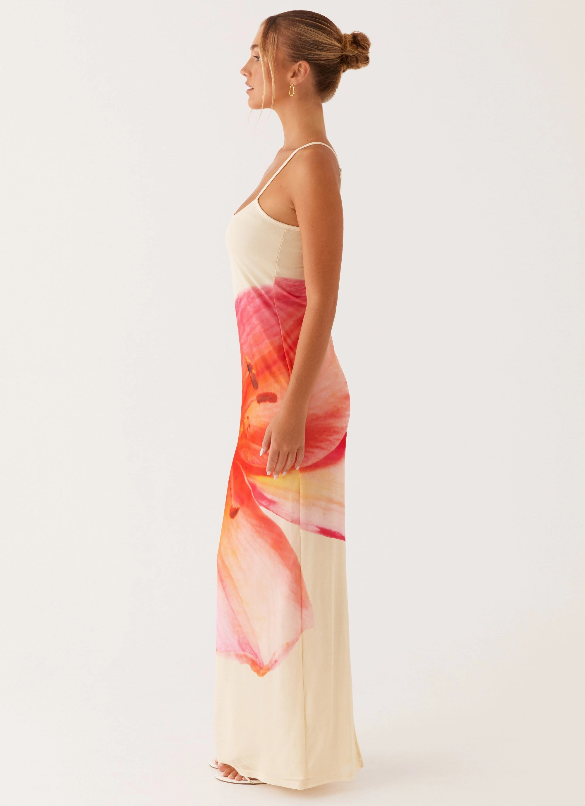 Style Moment Bad News Mesh Maxi Dress - Yellow Floral