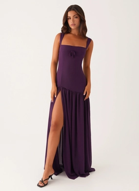 Quiet Sweet Unique Cut Alberta Maxi Dress - Mulberry