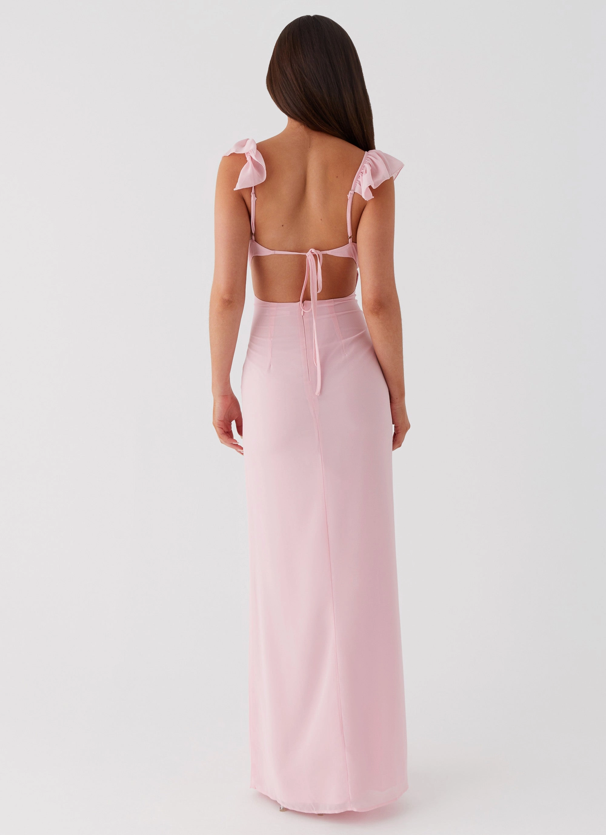 Skin Hug Natural Texture Silvie Maxi Dress - Pink