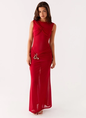 Worldwide Maxi Dress - Raspberry Fluid movement Exclusive-Design