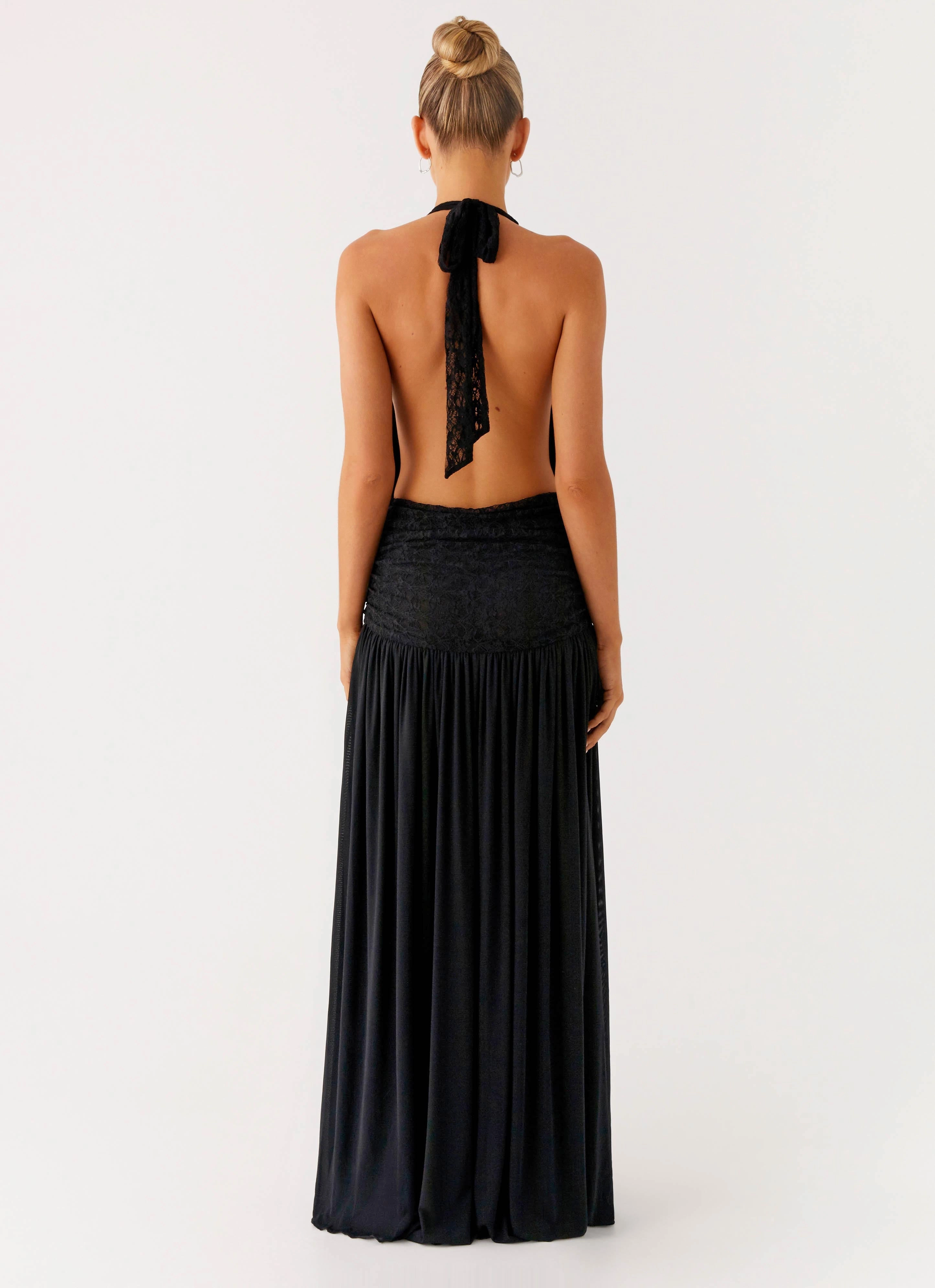Full Attention Maxi Dress - Black Polished Mood