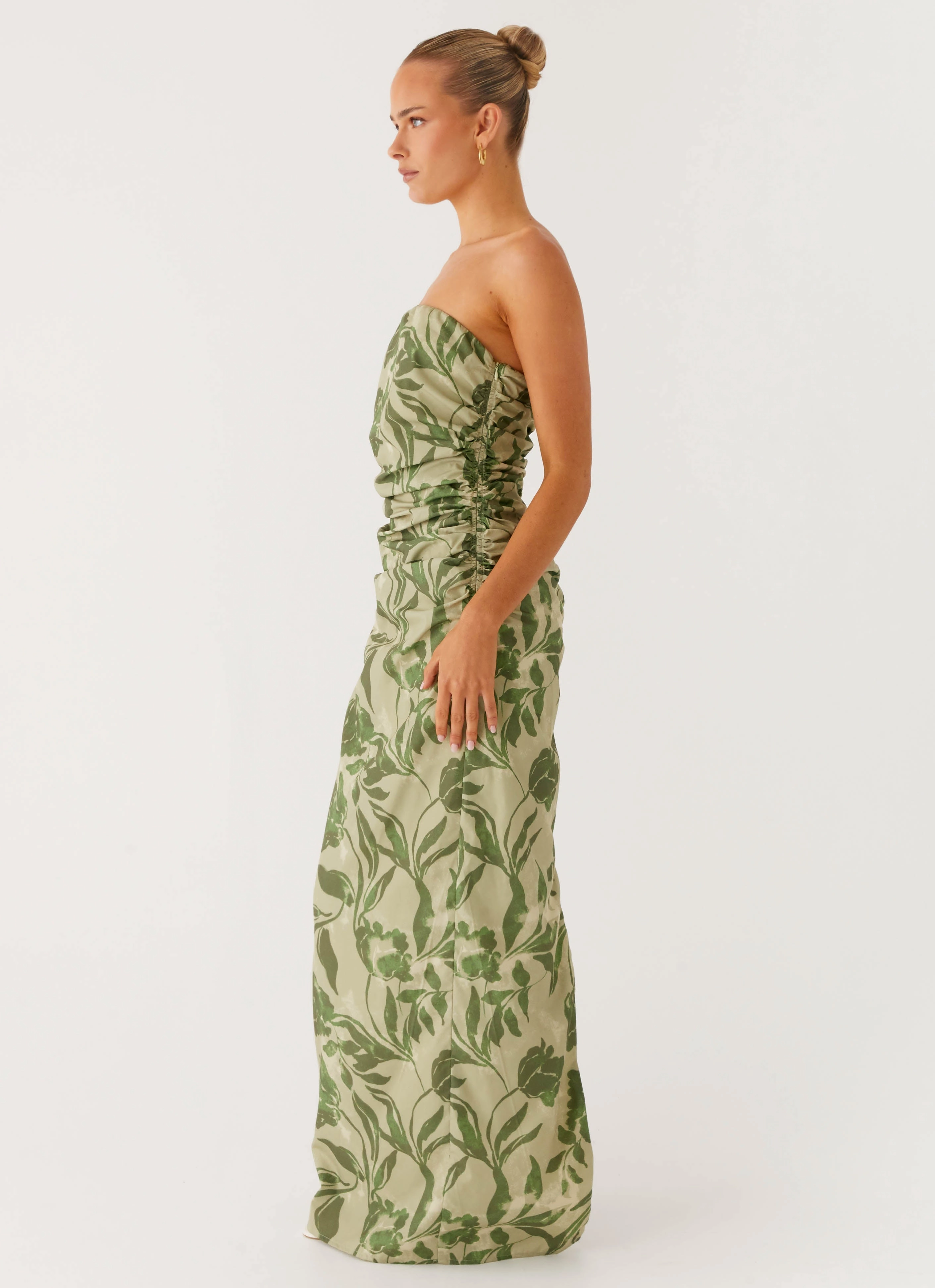 Satin Glow Sirrah Maxi Dress - Jade Fern