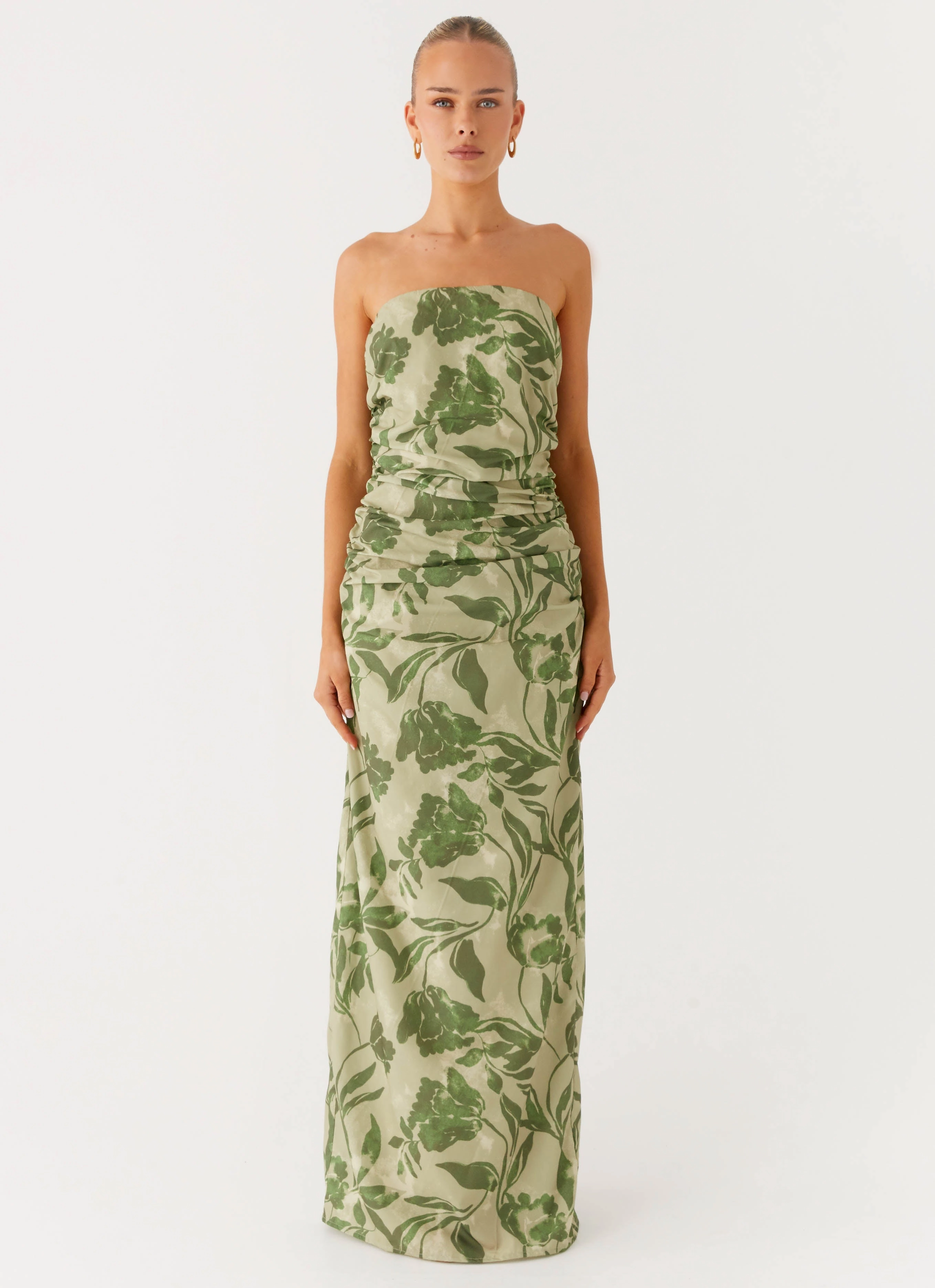 Simple Texture Quilted-Lining Sirrah Maxi Dress - Jade Fern